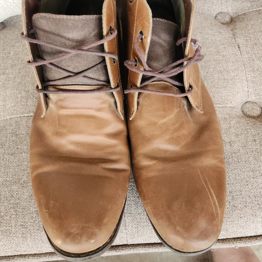 Parker And Sky Men's Tan Leather Chukka Dress Shoes 10